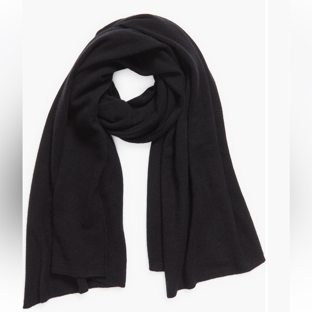 Nordstrom 100% cashmere black scarf - Picture 2 of 9